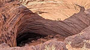 Gypsum sinkhole with our shadows